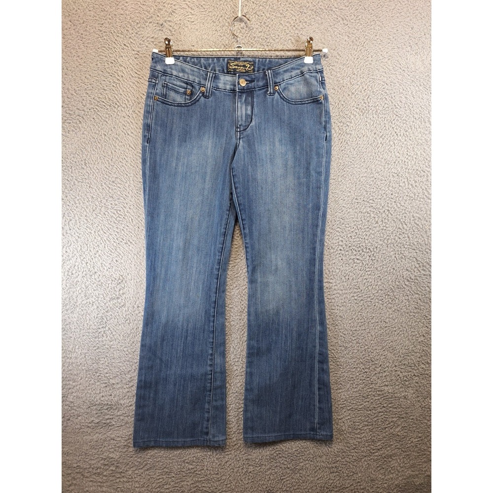 Seven7 Jeans Womens 28 (Fits 30x31) Blue Denim Faded Stretch Streetwear Grunge‎
